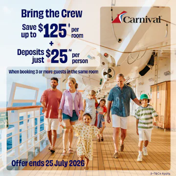Carnival's Bring Your Crew Sale