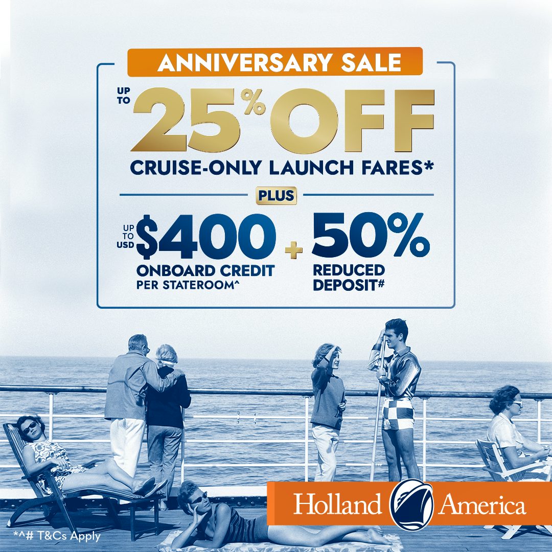 Holland America's Anniversary Sale