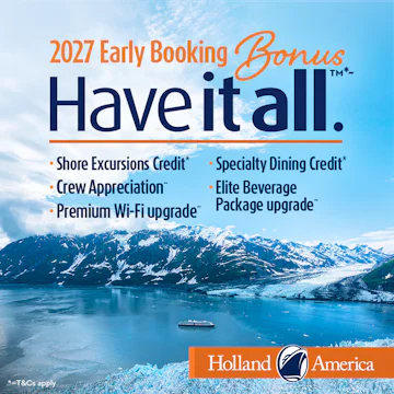 Holland America's Early Booking Bonus