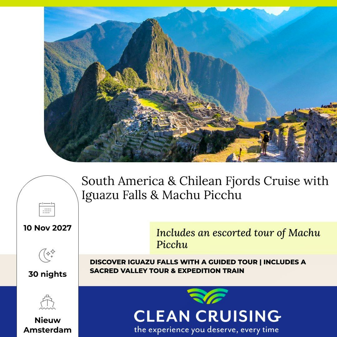 South America & Chilean Fjords Fly, Cruise + Stay Package inc. Iguazu Falls and Machu Picchu