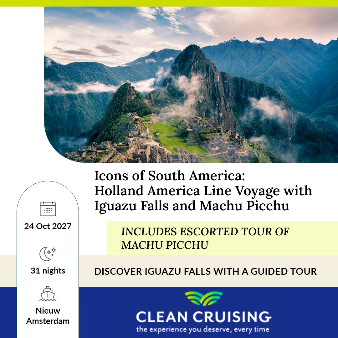Icons of South America Fly, Cruise + Stay Package inc. Iguazu Falls and Machu Picchu