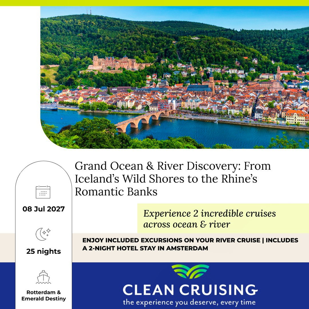 Grand Ocean & River Discovery: From Iceland’s Wild Shores to the Rhine’s Romantic Banks