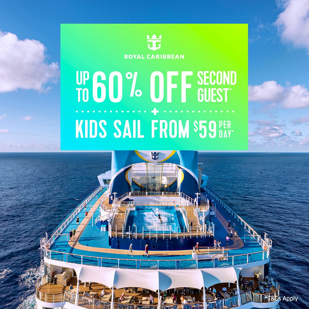 Royal Caribbean Buy One Get up to 60% off the Second Guest