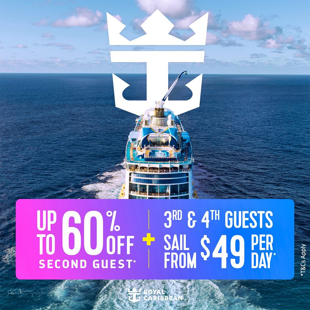 Royal Caribbean Buy One Get up to 60% off the Second Guest