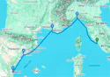 Civitavecchia,Genoa,Marseille,Tarragona,Valencia