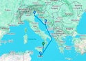 Messina,Valletta,Split,Venice-Marghera