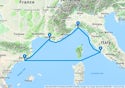 Marseille,Barcelona,Civitavecchia,Genoa,Marseille