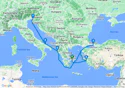 Piraeus,Kusadasi,Istanbul,Corfu,Bari,Trieste
