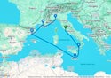 Civitavecchia,Messina,Valletta,Barcelona,Marseille,Genoa