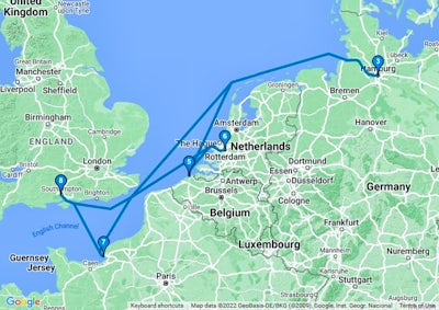 cruise timetable from southampton 2022