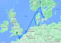 Southampton,Le Havre,Zeebrugge,Copenhagen,Oslo,Hamburg
