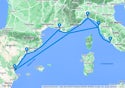 Civitavecchia,Genoa,Marseille,Tarragona,Valencia,Livorno,Civitavecchia
