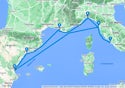 Genoa,Marseille,Tarragona,Valencia,Livorno,Civitavecchia,Genoa