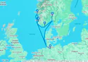 Hamburg,Bergen,Stavanger,Kristiansand,Oslo,Hamburg