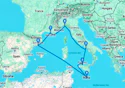 Genoa,Naples,Palermo,Valletta,Barcelona,Marseille,Genoa