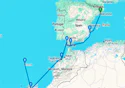 Barcelona,Alicante,Gibraltar,Cadiz,Casablanca,Las Palmas de G.Canaria,Funchal