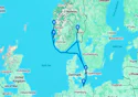 Warnemunde,Haugesund,Bergen,Lyngdal,Oslo,Copenhagen,Warnemunde