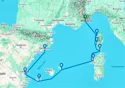 Corsica, Sardinia & Iberian shores