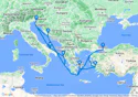 Bari,Trieste,Split,Piraeus,Kusadasi,Istanbul,Corfu,Bari