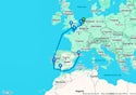 Rotterdam,Zeebrugge,Le Havre,Southampton,Lisbon,Cadiz,Barcelona