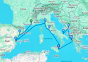 Marseille,Tarragona,Valencia,Livorno,Civitavecchia,Catania,Corfu,Kotor,Bari