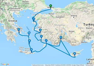 Cruises visiting Petra (Lesbos) | 2022-2022 Petra (Lesbos) Cruises