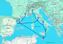 Marseille,Tarragona,Civitavecchia,Genoa,Naples,Messina,Valletta,Barcelona,Marseille