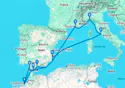 Alicante,Civitavecchia,Genoa,Marseille,Malaga,Casablanca,Cadiz,Gibraltar,Alicante