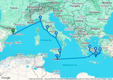 A Journey from Ligurian Shores to the Cyclades' Dazzling Beauty