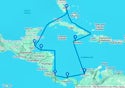 Miami,Montego Bay,Cartagena,Colon,Puerto Limon,Isla de Roatan,Belize City,Miami