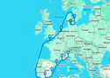 Kiel,Copenhagen,Amsterdam,Cherbourg,Malaga,Alicante,Barcelona,Marseille,Genoa