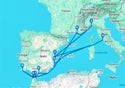 Civitavecchia,Valencia,Genoa,Marseille,Malaga,Tangier,Portimao,Ceuta,Alicante,Civitavecchia