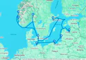 Warnemunde,Haugesund,Bergen,Lyngdal,Oslo,Copenhagen,Warnemunde,Gdynia,Klaipeda,Riga,Stockholm,Copenh
