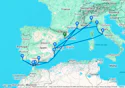 Barcelona,Marseille,Livorno,Civitavecchia,Valencia,Genoa,Marseille,Malaga,Tangier,Portimao,Ceuta,Ali