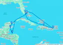 Miami,Isla de Roatan,Costa Maya,Cozumel,Ocean Cay,Miami,Puerto Plata,San Juan,Ocean Cay,Miami