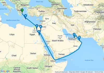 suez canal transit cruises 2023