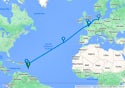 Fort de France,Pointe-a-Pitre,Philipsburg,Ponta Delgada,Hamburg,Le Havre,Southampton