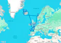 United Kingdom, Ireland, Iceland, Norway, France, Spain