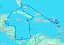 Miami,Ocho Rios,Cartagena,Colon,Puerto Limon,Isla de Roatan,Belize City,Miami,Charlotte