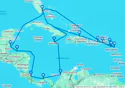 Miami,Ocho Rios,Cartagena,Colon,Puerto Limon,Isla de Roatan,Belize City,Miami,Charlotte