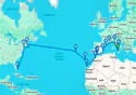 Palermo,Naples,Livorno,Marseille,Barcelona,Alicante,Gibraltar,Cadiz,Casablanca,Las Palmas de