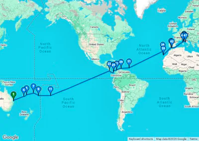 Grand World Odyssey Segment - Brisbane to Civitavecchia (for Rome) - A915G
