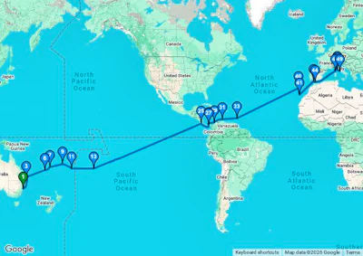 Grand World Odyssey Segment - Sydney to Civitavecchia (for Rome) - A915