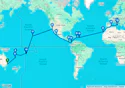 Australia, New Caledonia, Vanuatu, Samoa, American Samoa, United States, Mexico, Costa Rica,