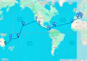 Australia, New Caledonia, Vanuatu, Samoa, American Samoa, United States, Mexico, Costa Rica,