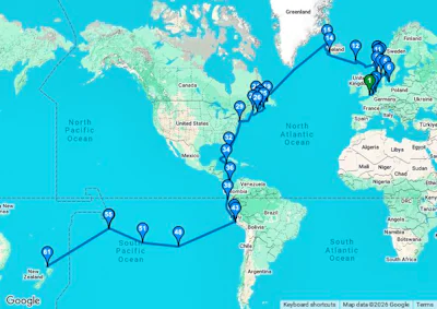Grand World Odyssey Liner - Dover (for London) to Auckland - A917C