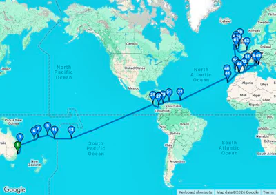 Grand World Odyssey Liner - Sydney to Dover (for London) - A915C