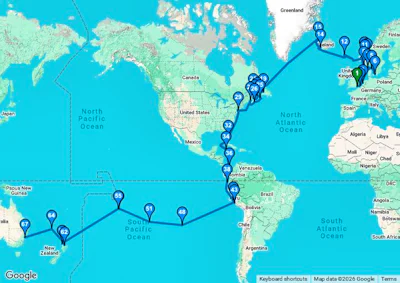 Grand World Odyssey Liner - Dover (for London) to Sydney - A917B