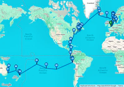 Grand World Odyssey Liner - Dover (for London) to Brisbane - A917A