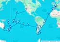 Italy, France, Spain, Gibraltar, Morocco, Cape Verde, Brazil, Argentina, Falkland Islands, Chile,